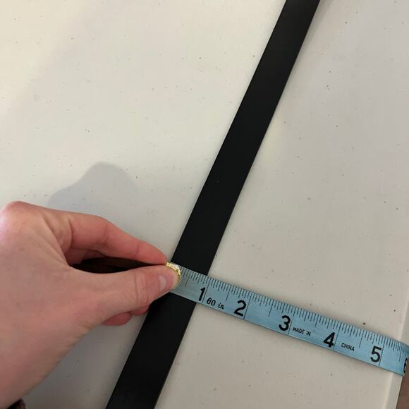 Vintage 90s Calvin Klein Black Genuine Leather Silver Buckle Belt Size XL